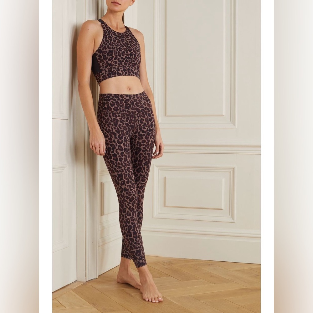 Varley Leopard Yoga/Pilates/Dance Top EUC